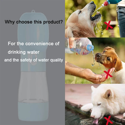 Hydrate & Feed in One – Portable Pet Bottle for Walks, Hikes & Travel