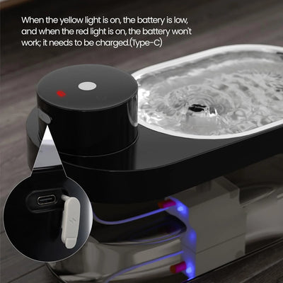 Pet Water Fountain, 135oz/4L Stainless Steel Ultra-quiet Pump with 3 work modes Visual Cordless Automatic Sensor
