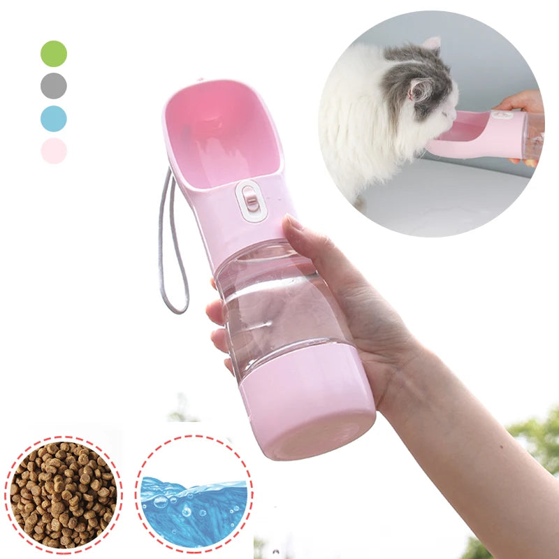 Hydrate & Feed in One – Portable Pet Bottle for Walks, Hikes & Travel