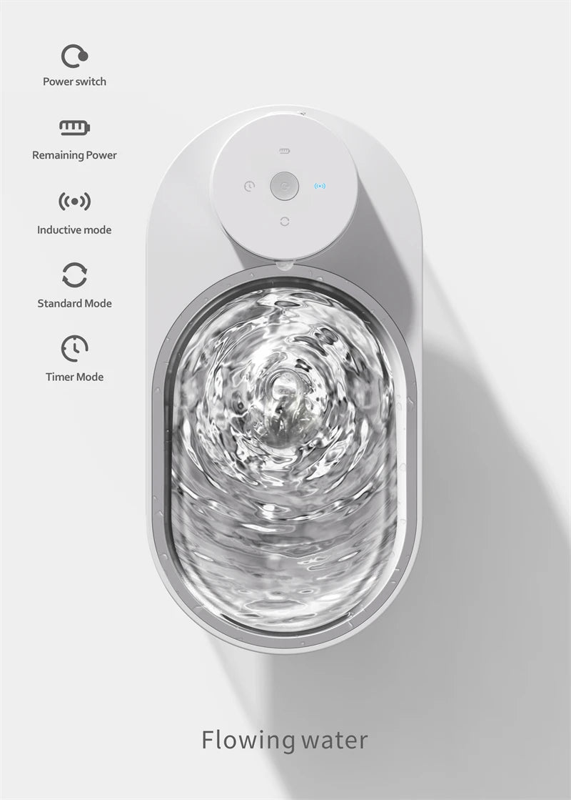Pet Water Fountain, 135oz/4L Stainless Steel Ultra-quiet Pump with 3 work modes Visual Cordless Automatic Sensor