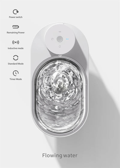 Pet Water Fountain, 135oz/4L Stainless Steel Ultra-quiet Pump with 3 work modes Visual Cordless Automatic Sensor